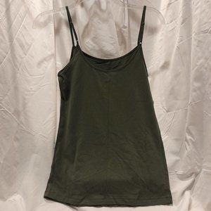 Time & Tru S (4-6) Adjustable Spaghetti Strap Dk Olive Green Cami, New With Tags